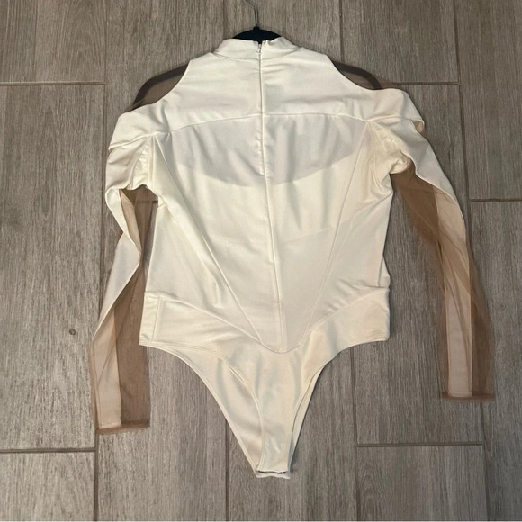 Mugler White Illusion Two Tone Bodysuit EU 46 - Picture 4 of 5